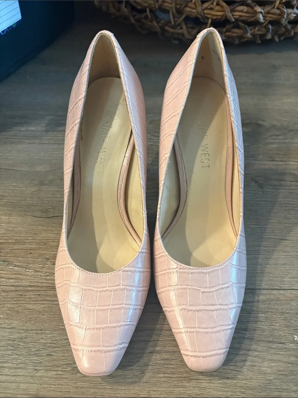 Nine West Blush Croc-Embossed Women's Pumps